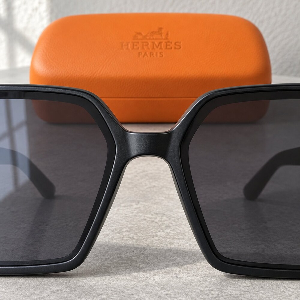 Hermes Matte Black H Square Sunglasses - Picture 5 of 6